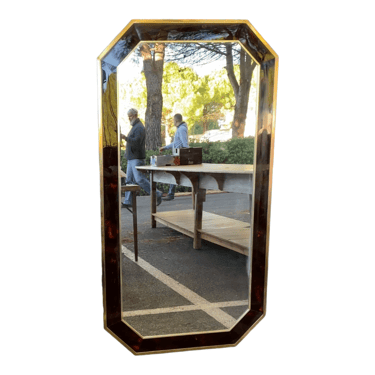 French Modern Faux Tortoise Mirror
