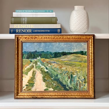 Vintage Landscape Oil Painting En Plein Air Impressionist Artwork 