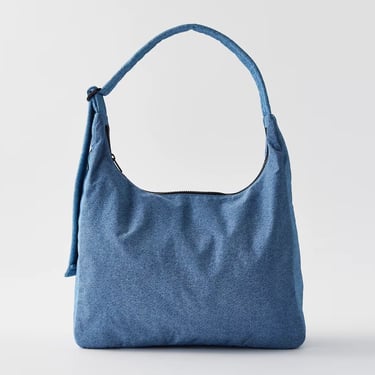 Nylon Shoulder Bag in Digital Denim