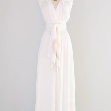 Vintage 1970's Plunging Disco Queen Evening Gown / ML