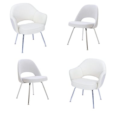 Eero Saarinen Knoll Executive Chair/Armchairs with Tubular Legs, Set of four 