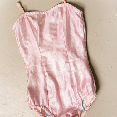 1950s Dance Costume Pink Lamè XS 