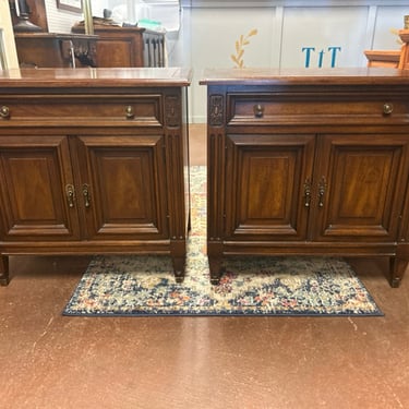 Pair of MCM One Drawer Nightstands from White Furniture Co.