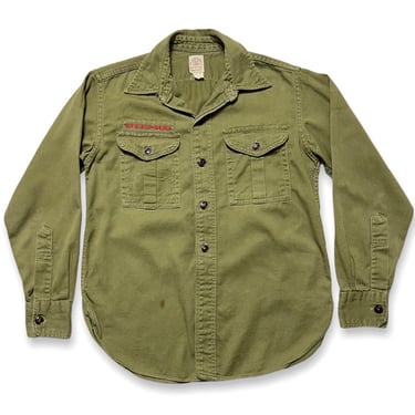 Vintage 1950s/1960s Boy Scouts Button-Up Shirt ~ men's XXS  / women's S ~ BSA ~ Patches ~ Sanforized ~ Gussets 