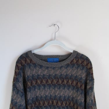 90s Abstract Pattern Pullover Sweater M L 44 Bust 