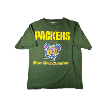 90s Super Bowl Shirt Superbowl XXXII T Shirt Denver Broncos Green Bay  Packers 1997 Football Tee NFL Sports Vintage Gray Top Medium Large