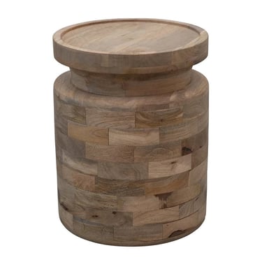 Round Mango Wood Stool/Accent Table