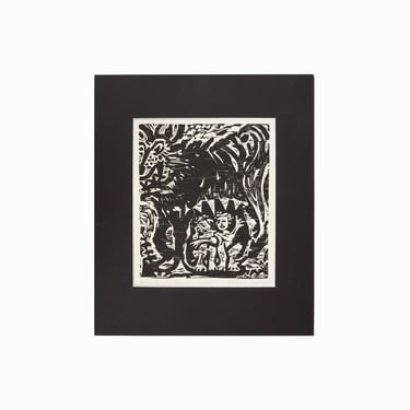 Vintage Relief Print on Paper "Romulus and Remus" 26/95 Roman Mythology 