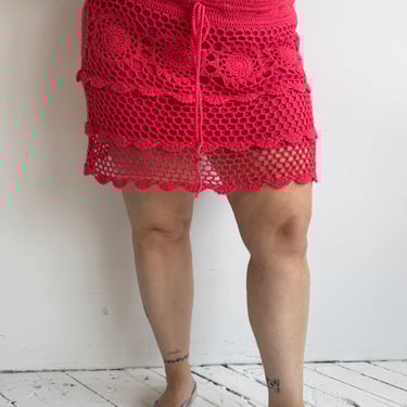 Vintage - Coral Crochet Skirt (1X)