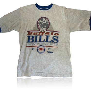 80s Vintage Buffalo Bills T-shirt // Trench // Volunteer Knit Apparel // Size Medium 