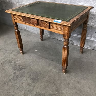 Green &#038; Gold Oak Desk (Seattle)