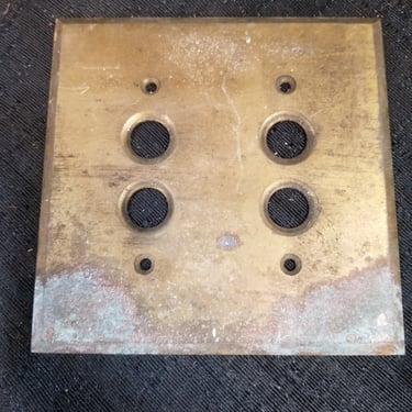 Cast Brass Double Push Button Electrical Faceplate