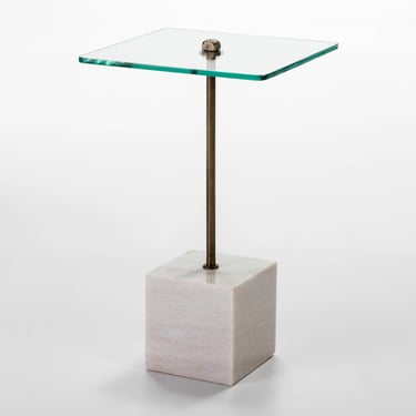 MESA Marble and Glass Side Table