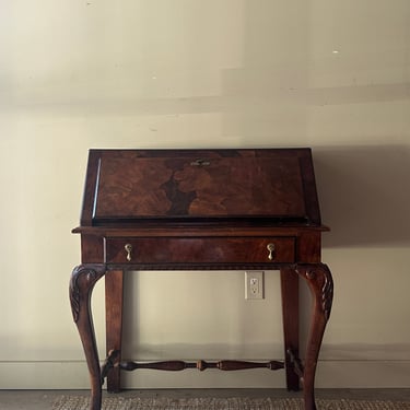 Walnut inlay secretary desk