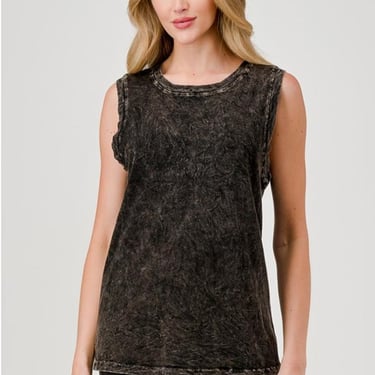Hashttag - Mineral Dyed Muscle Tank - Black