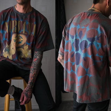 Vintage 90s NIRVANA Heart Shape Box All Over Print Single Stitch Tee Shirt | Made in USA | Giant by Tee Jays | 1990s NIRVANA Heavyweight Tee 