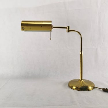 Mid Century Brass Swing  Arm Desk Lamp, Vintage Adjustable Table  Lamp made in Germany in 70's 