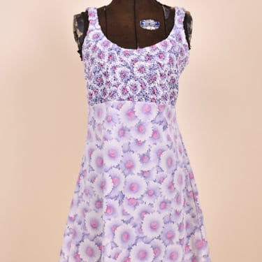 Pink &amp; Purple Floral Y2K Tank Dress By Up Front, M