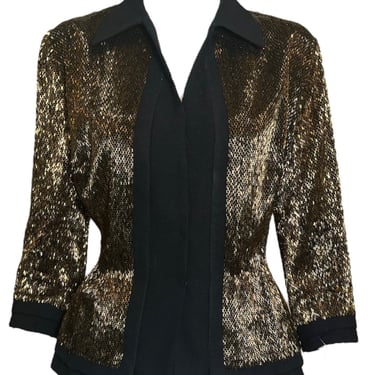 Balmain 40s Haute Couture Copper Beaded Evening Jacket
