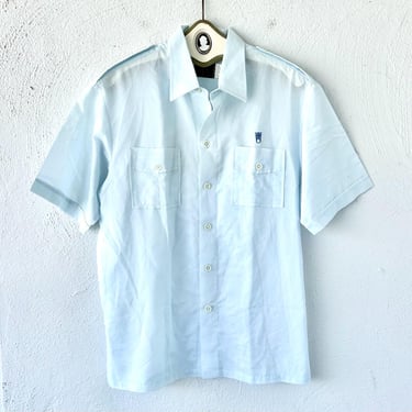 Vintage 70s Hawaiian Aloha Collared Shirt 1970s Hawaii Warrior White Tiki Top 