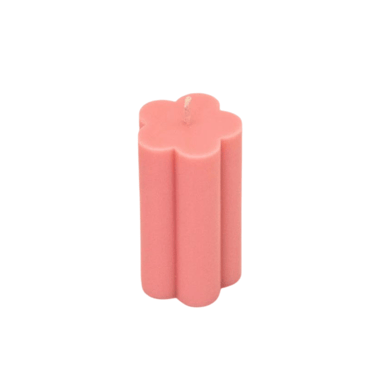 Pink Daisy Pillar Candle