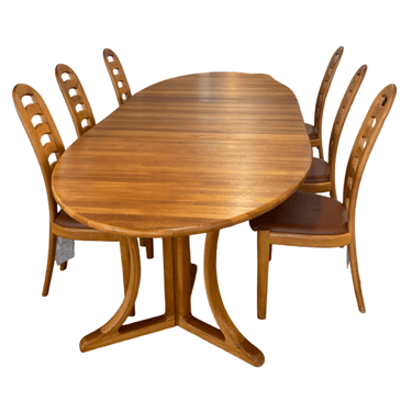 Dining Table with 2 Leaves<br />Koefed<br />Solid Teak Wood<br />L 76-95.5-115 W 46 x H 28