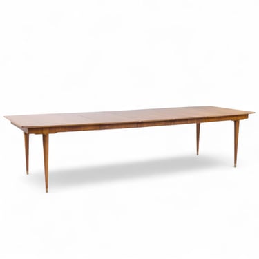 John Widdicomb Mid Century Walnut Expanding Dining Table with 3 Leaves - mcm 