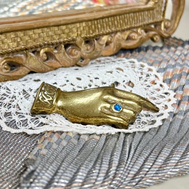 Brass Lady's Hand, Paperweight Miniature, Vanity Top Decor, Sculptural 