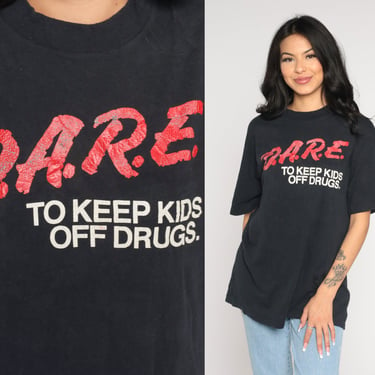 Vintage DARE Shirt 90s Drug Shirt Keep Kids Off Drugs T-Shirt Straight Edge Party Rave Single Stitch Graphic Tee 1990s Mens extra large xl 