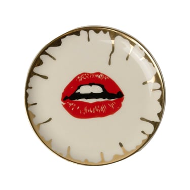 Lips Round Ceramic Dish