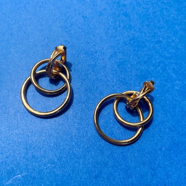 Two Hoops Gold Earrings
