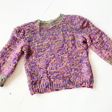 1980s Textured Knit Wool Sweater 