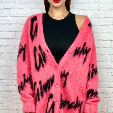 GIVENCHY All Over Cardigan, Size Small (Oversized fit), Pink