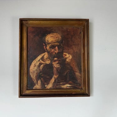 70's Arturo L. Bonvecchio Male  Portrait  Oil Painting, Framed 
