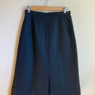 70s Pendleton Black Wool A-Line Skirt S 27 Waist 