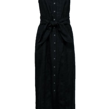 Mara Hoffman - Black Sleeveless Maxi Dress w/ Button Down Front Sz S