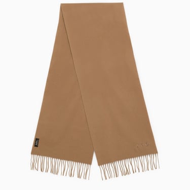 A.P.C. Ambroise Brodée Beige Virgin Wool Scarf Women