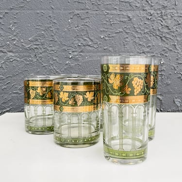 Gold Leaf with Green Bar Glasses