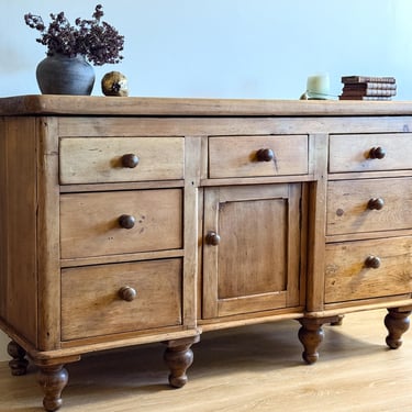 Antique 19th Century English Pine Sideboard 