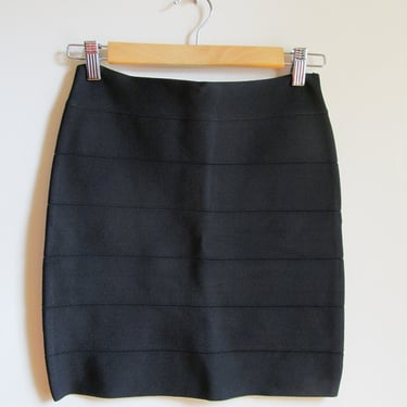 90s Bebe Black Bandage Mini Skirt S M 