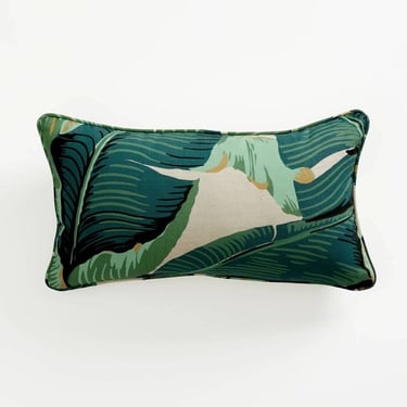 Beverly Hills Hotel Martinique Banana Leaf Lumbar Pillow 