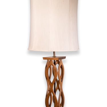 Mid Century Modern Sculptural Wood Modeline Style Lamp 