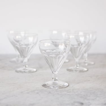 Vintage Cut Glass Wine Glass Set of 6