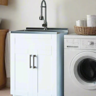 Hennessy 24-inch Utility Sink & Cabinet in Pure White FFW258-711