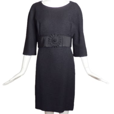 TRAINA-NORELL-1950s Black Crepe Dress, Size-10
