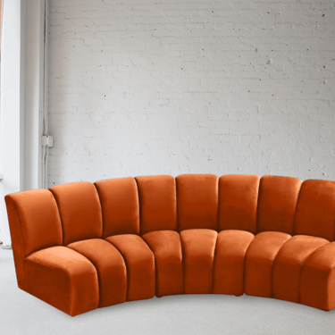 Rusty Orange Half Circle Modular Sofa
