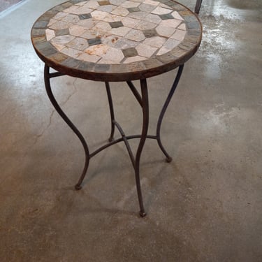 Small Iron and Tile plant stand. 14" X 21"