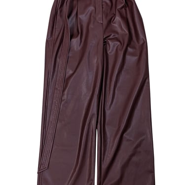 Lapointe - Merlot Brown Belted Vegan Leather Pants Sz 4