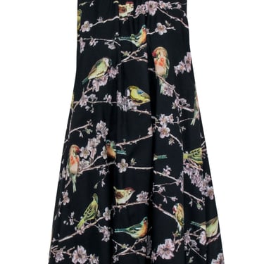 Ted Baker - Black w/ Bird &amp; Floral Print Detail Dress Sz 4