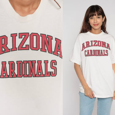 Arizona Cardinals T-Shirt Y2K Football T Shirt NFL Tshirt Sports Phoenix Glendale AZ Graphic Tee Athletic White Red Vintage 00s Medium M 